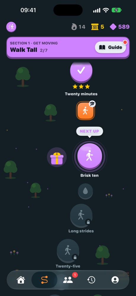 The path of lessons, unit by unit